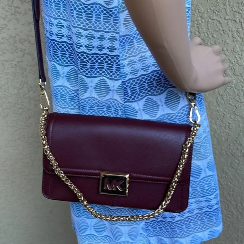 Michael Kors Sonia Medium Leather Shoulder Bag Merlot